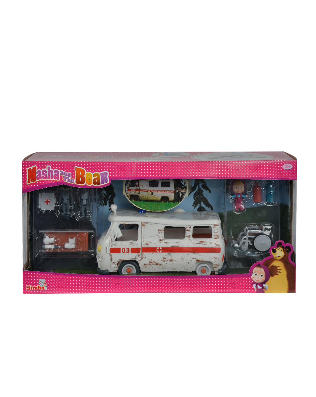Playset ambulanza masha con personaggi