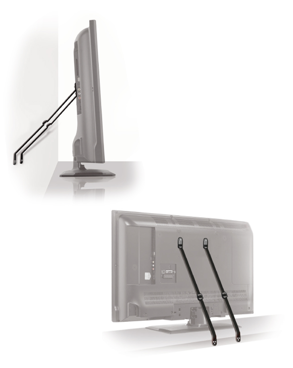 Due cinghie antiribaltamento tv