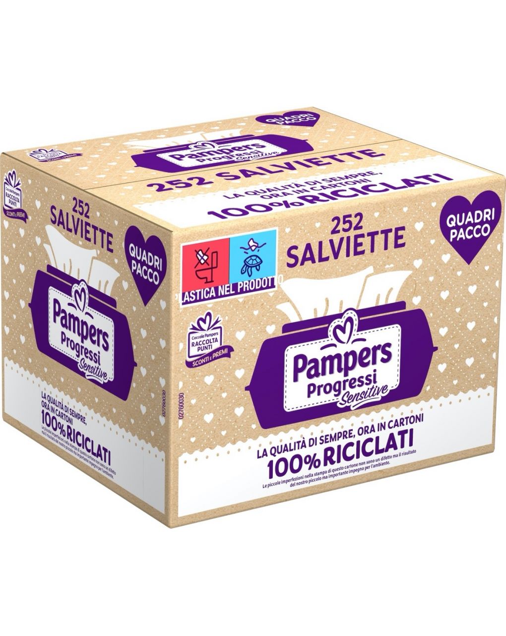 Salviettine pampers progressi sensitive quadripack