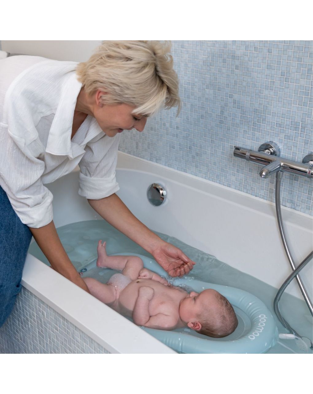 Materassino bagno gonfiabile azzurro - doomooo