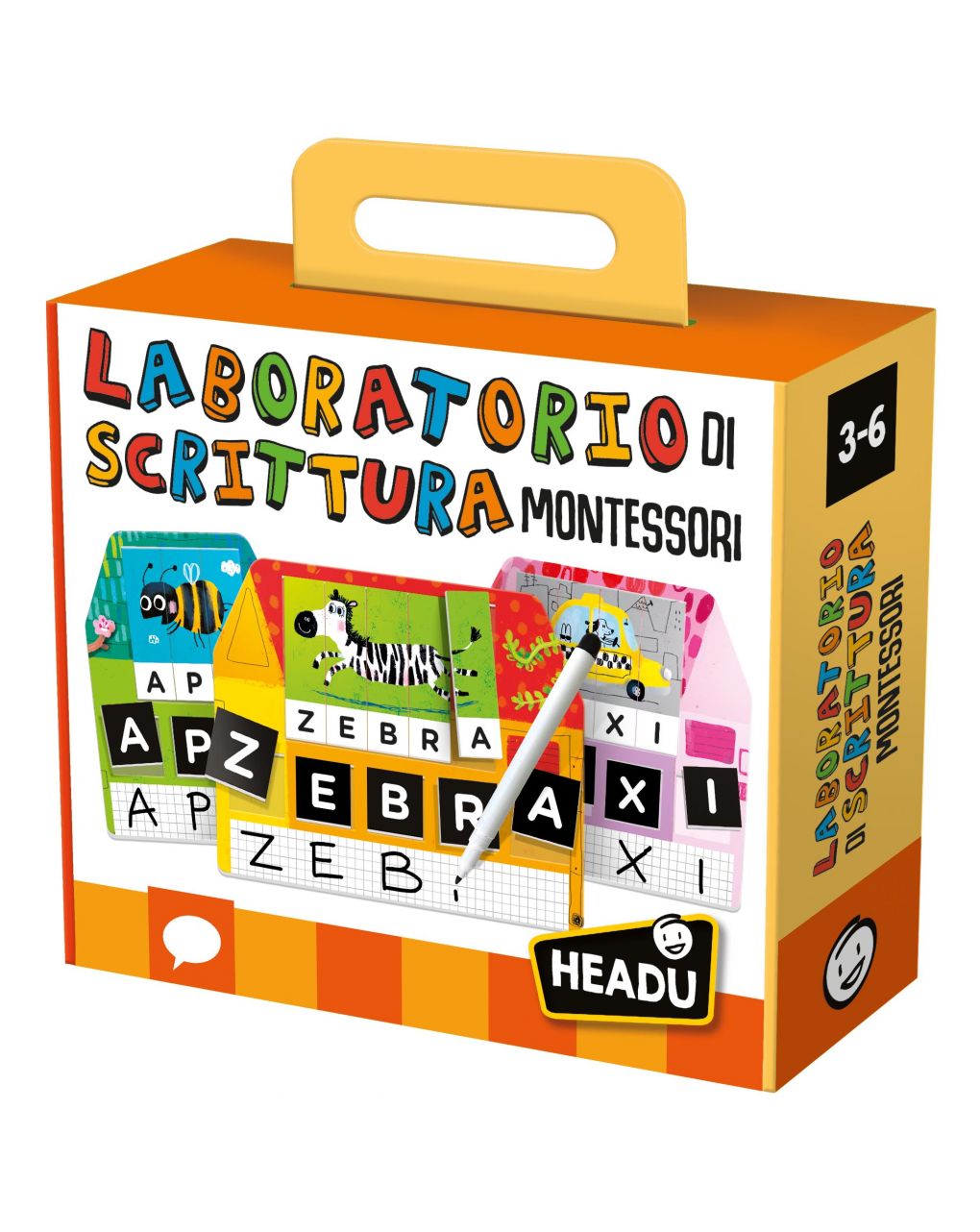 Laboratorio di scrittura montessori. leggo e scrivo con tre metodi divertenti! 3/6 anni - headu