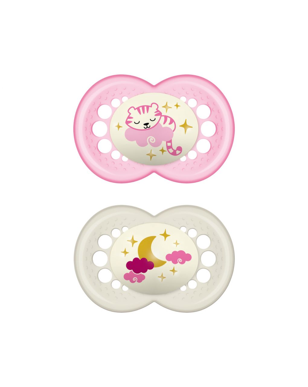 Succhietti original night 6+ caucciù conf. doppia luna/stelle