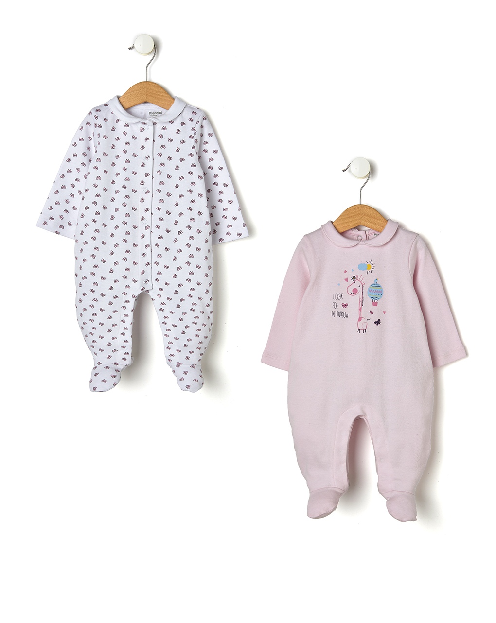 Pack 2 tutine in interlock bianco e rosa