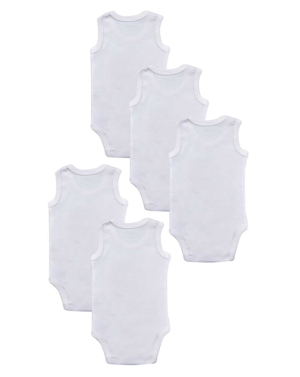 Pack 5 body bianchi con animaletti