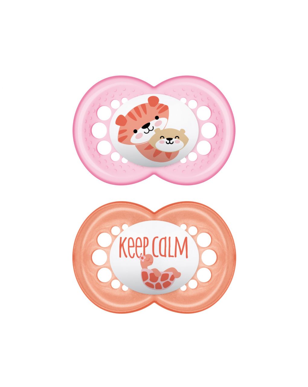 Succhietti original 6+ silicone conf. doppia rosa/verde