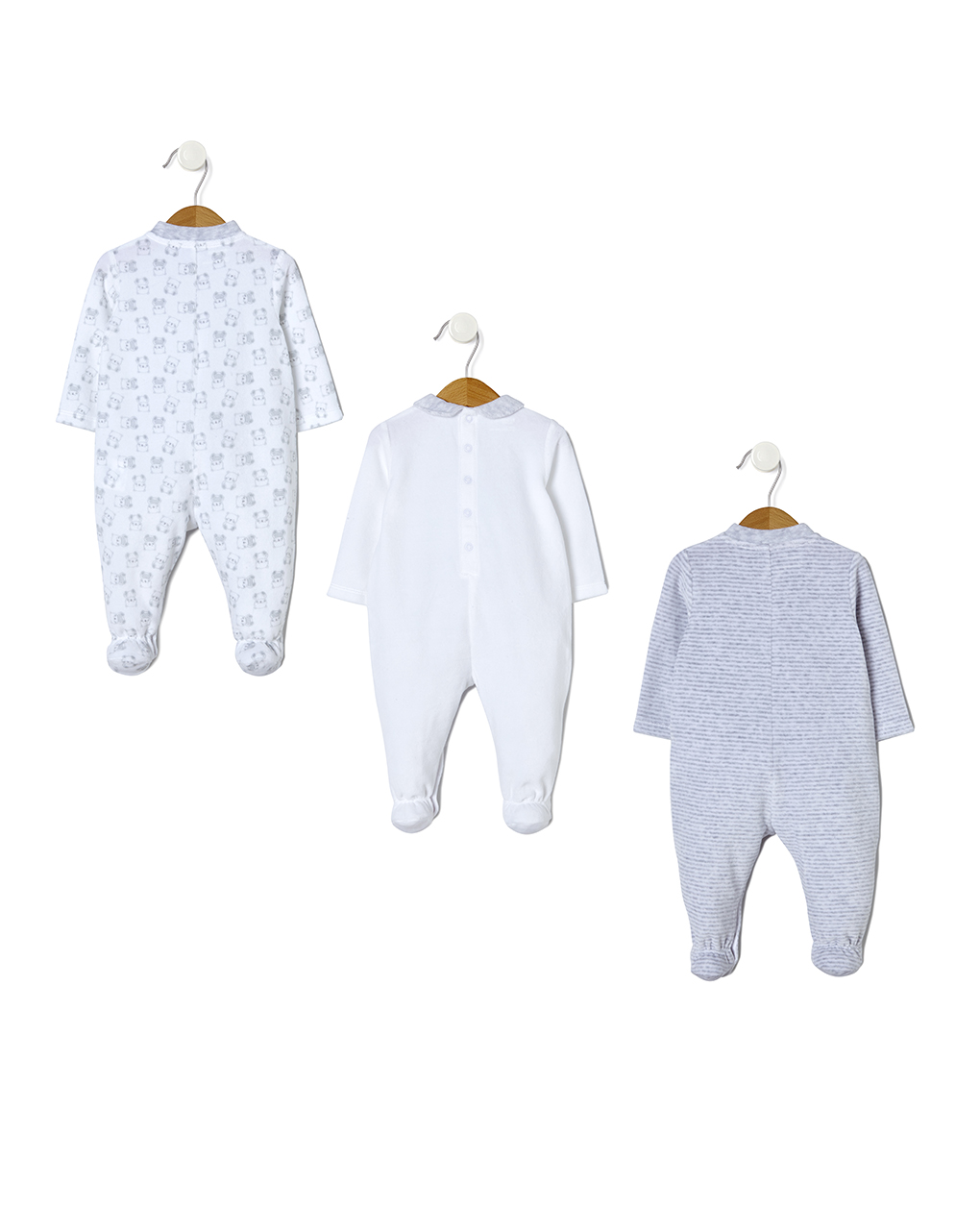 Pack 3 tutine in ciniglia color grigio e panna