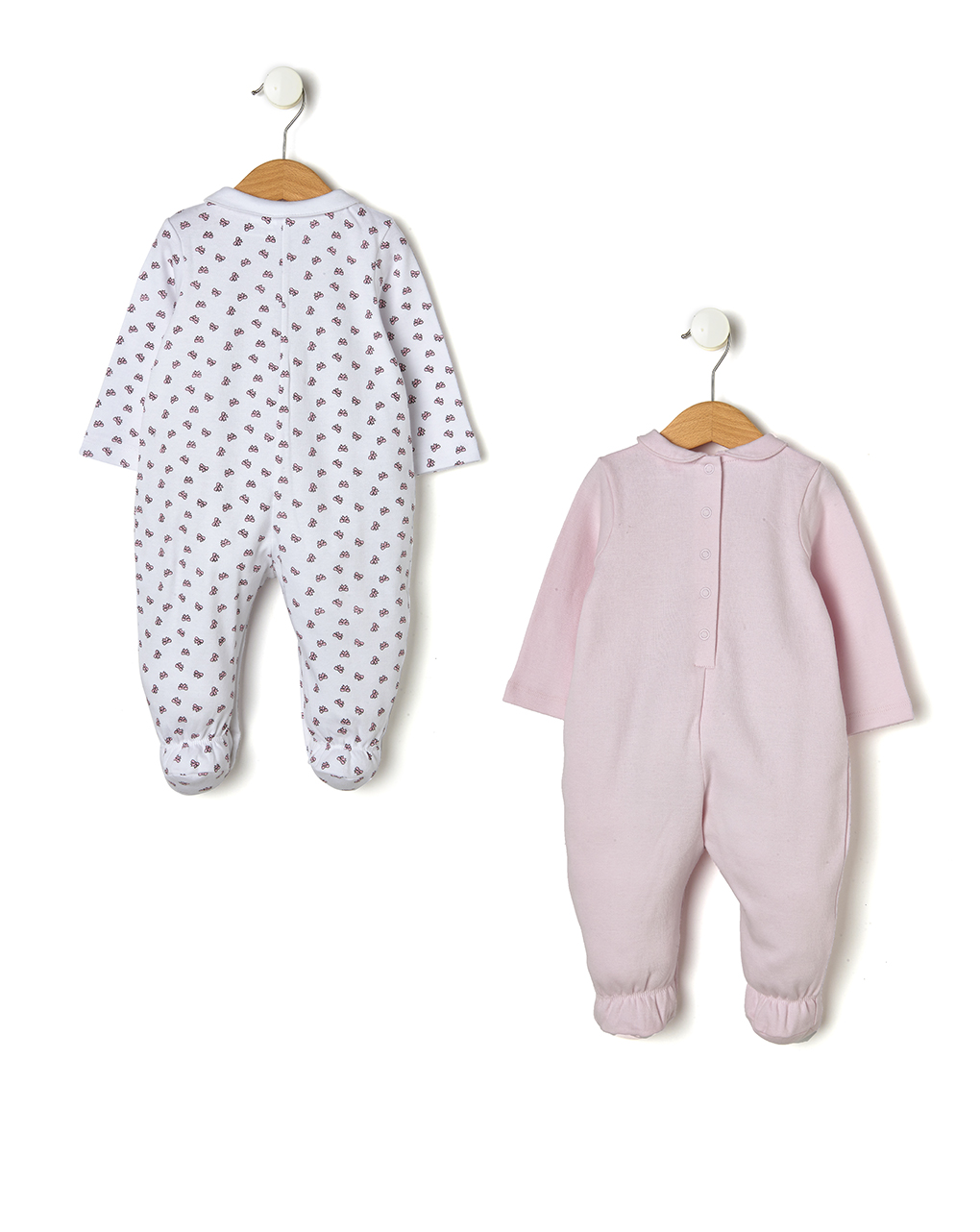 Pack 2 tutine in interlock bianco e rosa