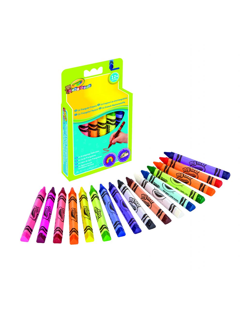 Crayola - 16 pastelli a cera triangolari lavabili mini kids