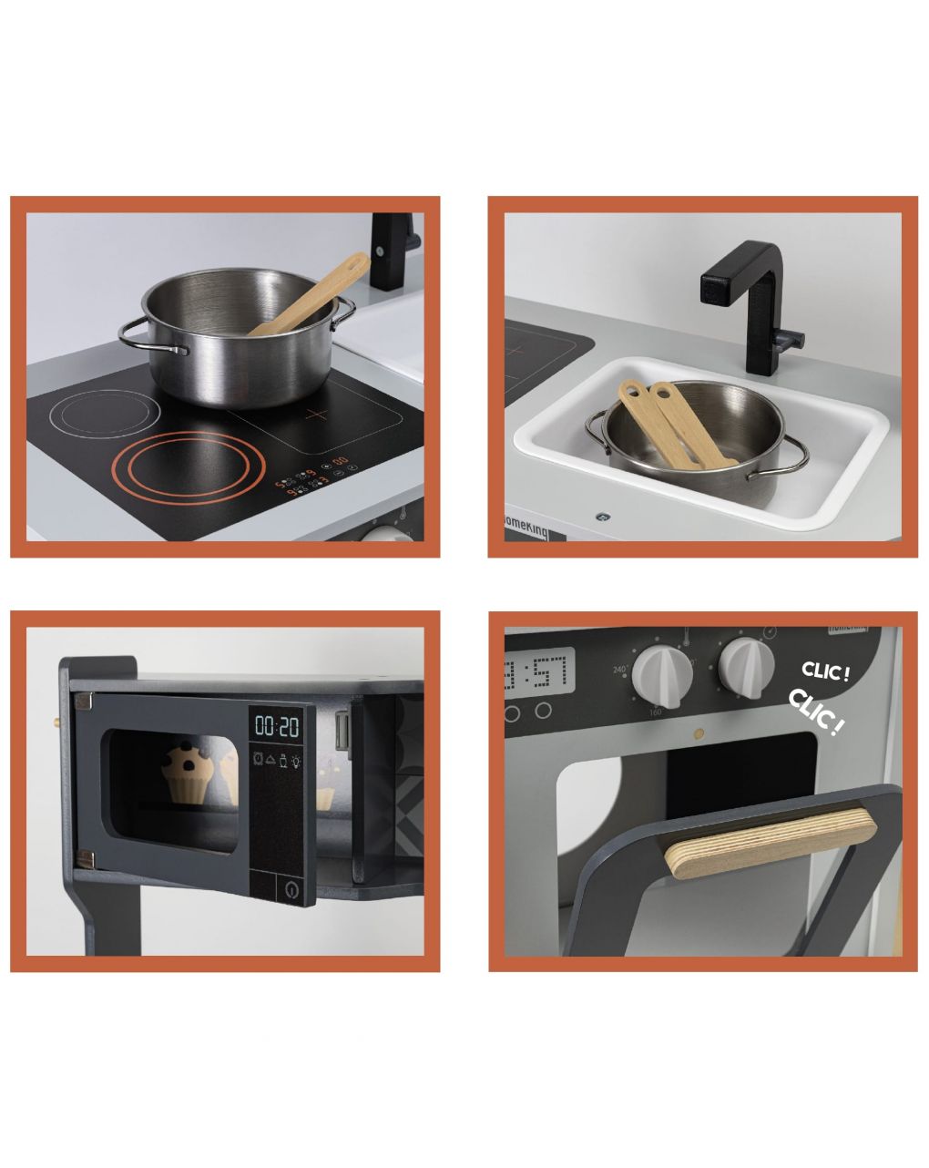 Wood'n play - cucina in legno double side