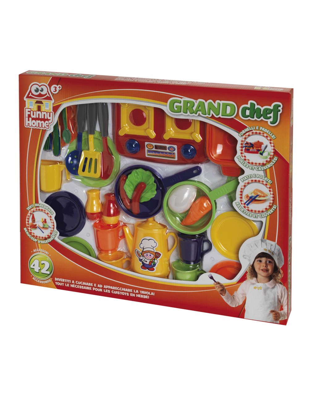 Funny home - fornelli con padelle e alimenti