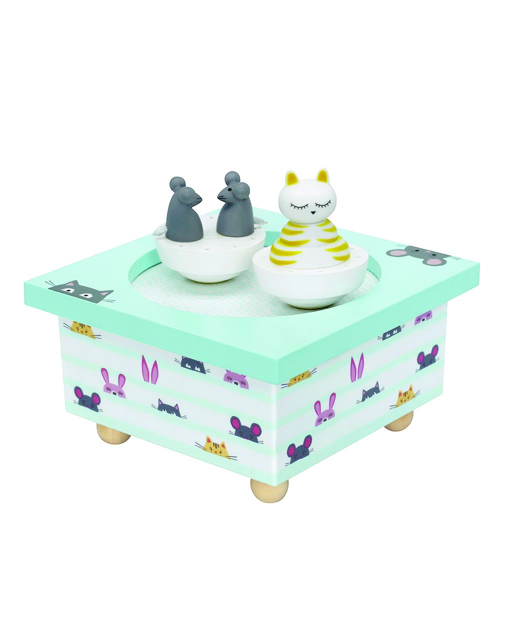 Trousselier - dancing music box cat & mouse
