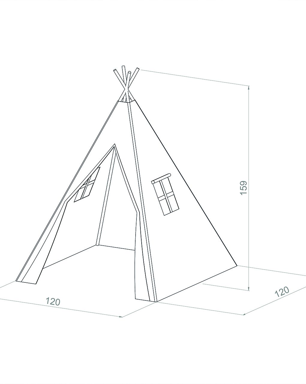 Sunny - teepee tent alba - crema