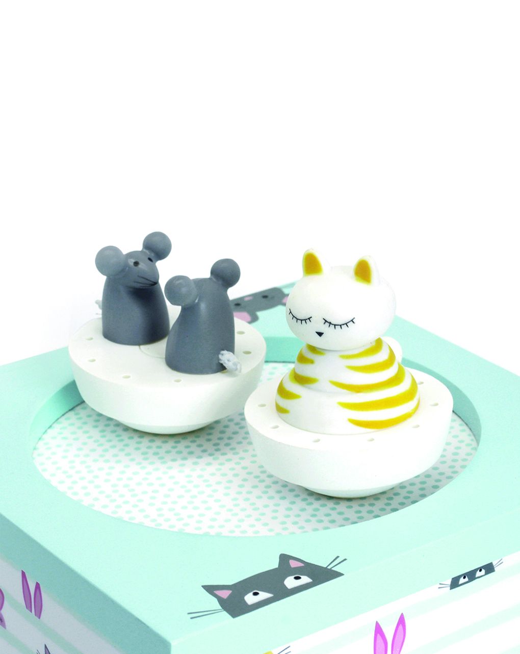 Trousselier - dancing music box cat & mouse