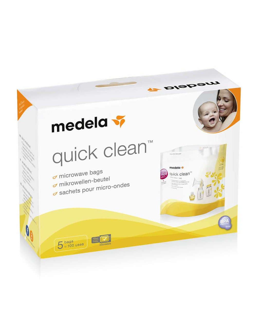 Sacche per sterilizzazione in microonde quick clean - medela