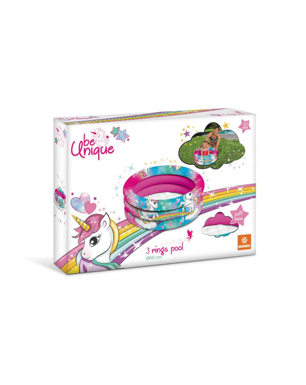 Mondo - unicorn piscina 3 anelli d. 60 cm