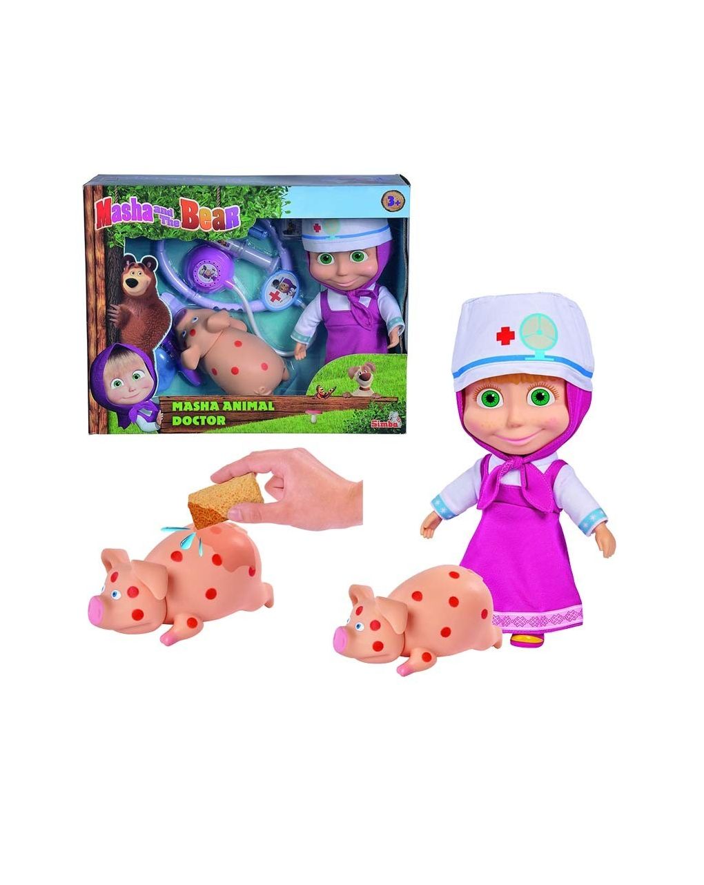 Masha & orso - bambola masha veterinaria cm. 23