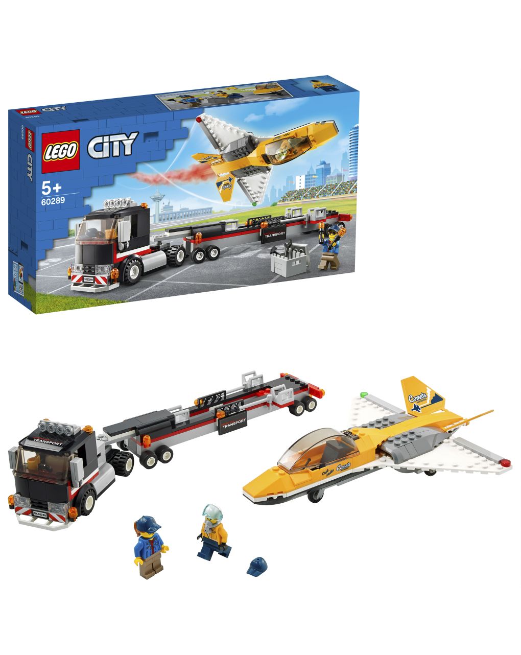 Lego city great vehicles - trasportatore di jet acrobatico - 60289