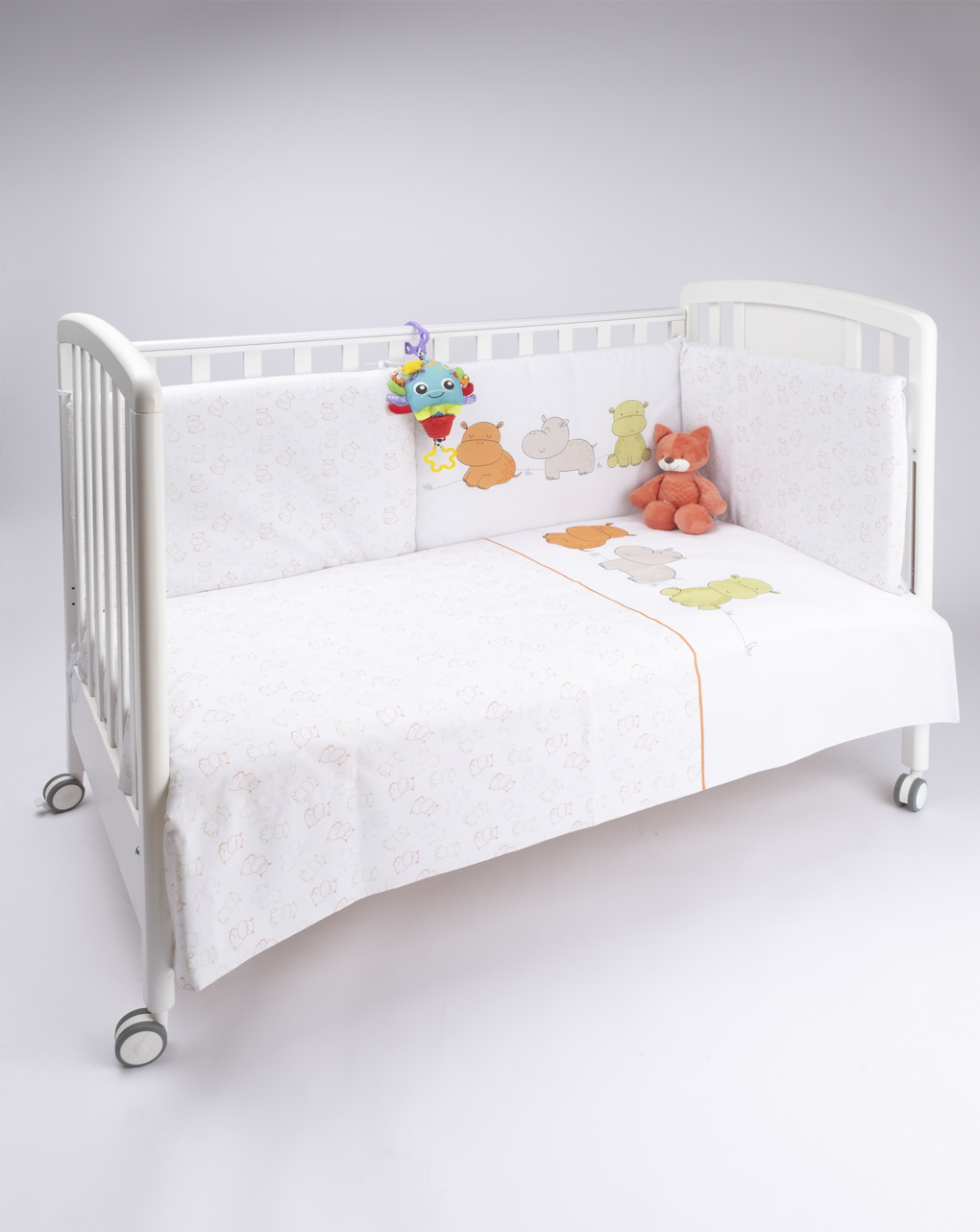 Completo lettino 4 pz unisex "ippopotamo"