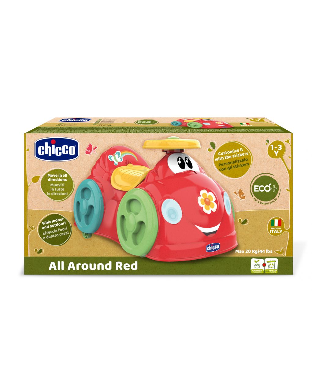 Chicco cavalcabile all around rosso eco+