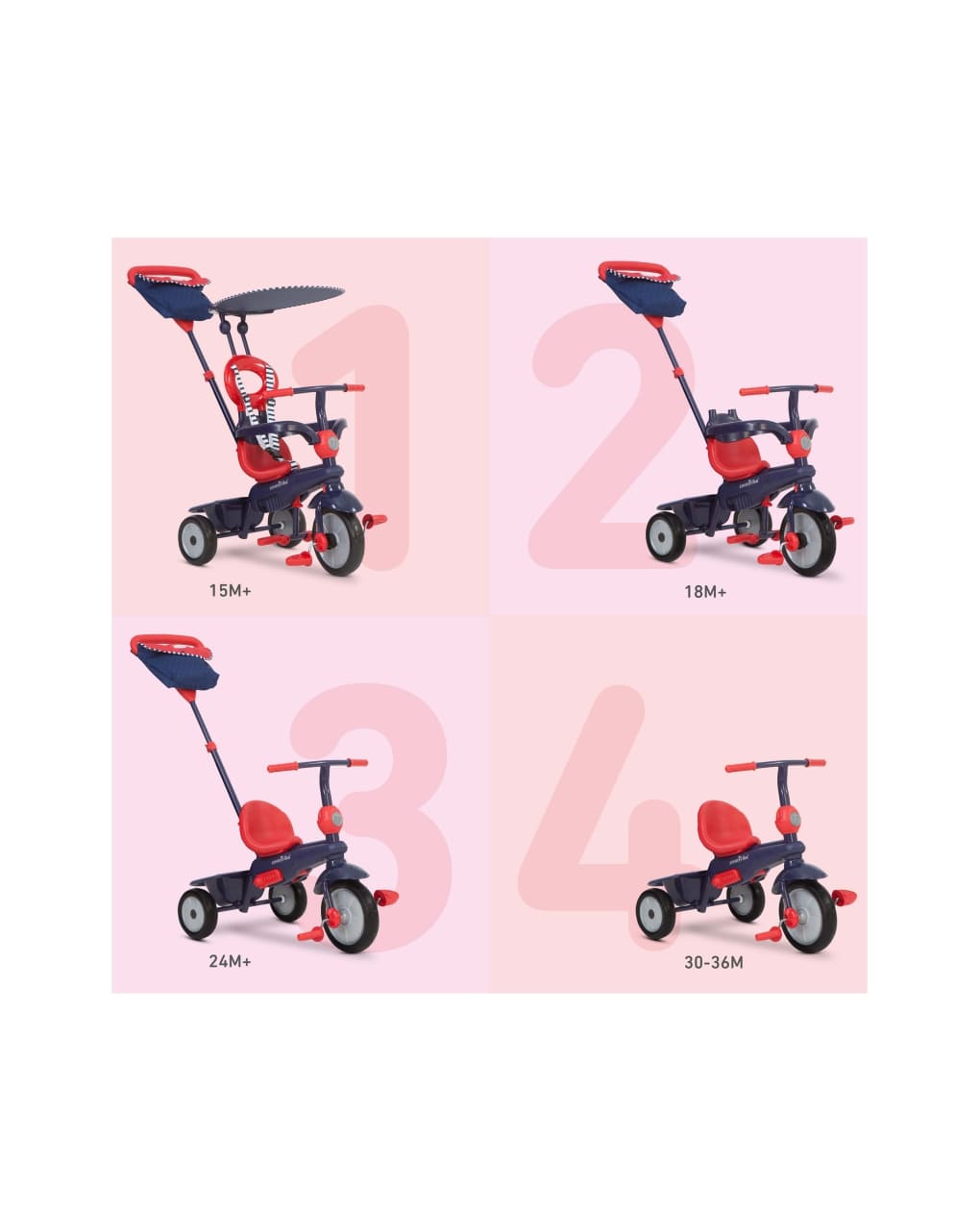 Smartrike vanilla rosso & navy