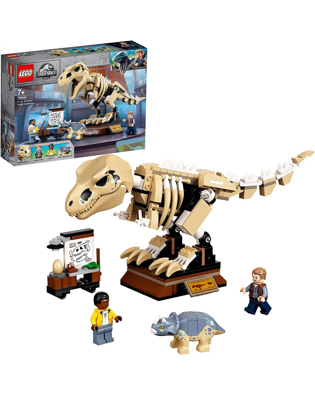 Lego jurassic world - la mostra del fossile di dinosauro t. rex - 76940