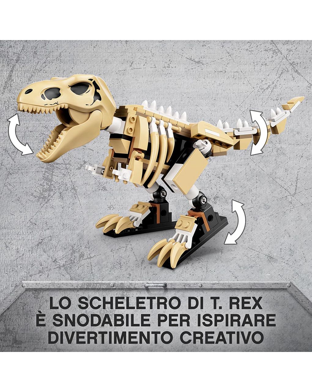 Lego jurassic world - la mostra del fossile di dinosauro t. rex - 76940
