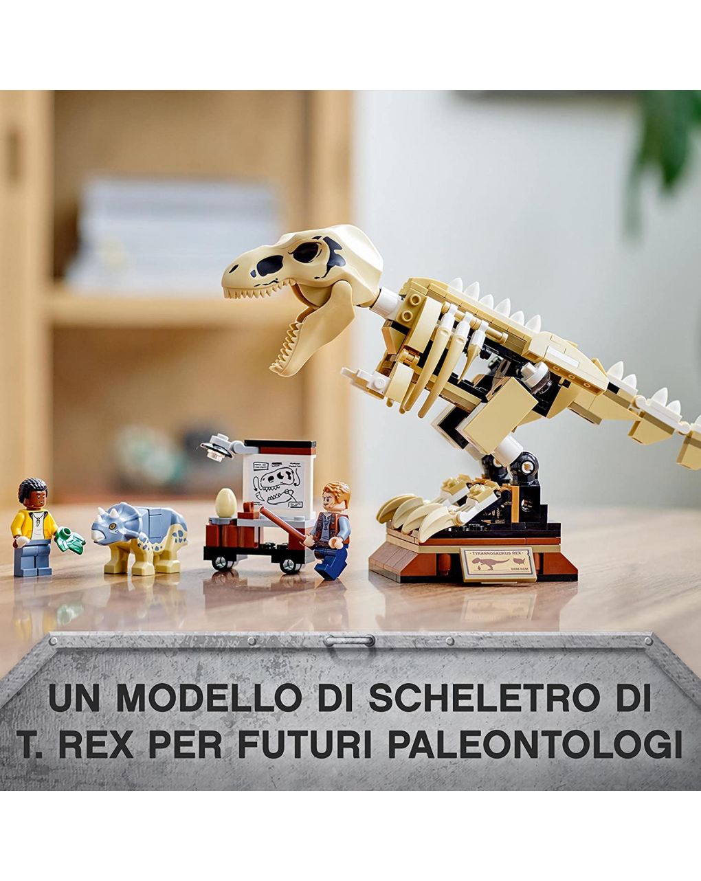 Lego jurassic world - la mostra del fossile di dinosauro t. rex - 76940