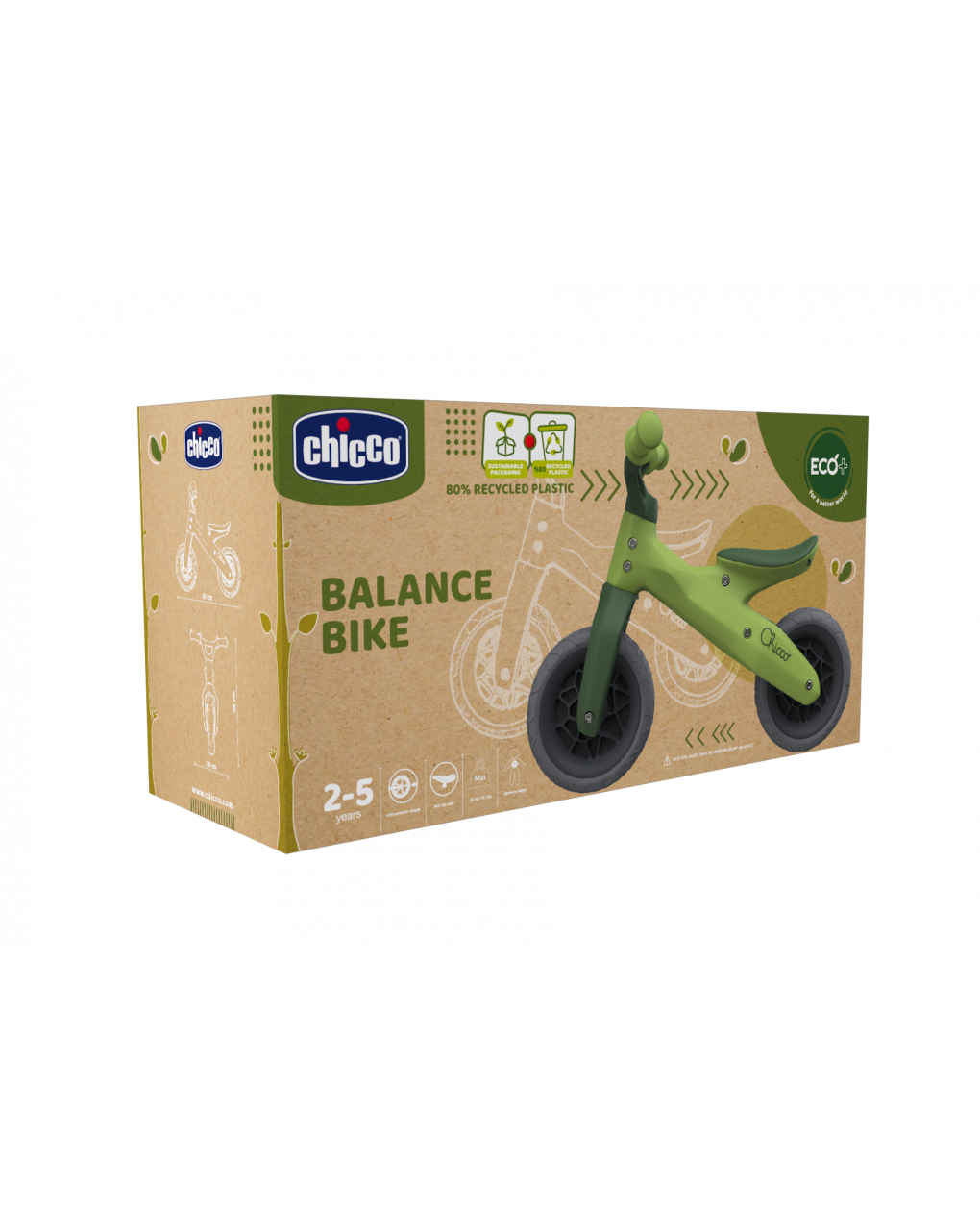Chicco - balance bike - eco plastic - green