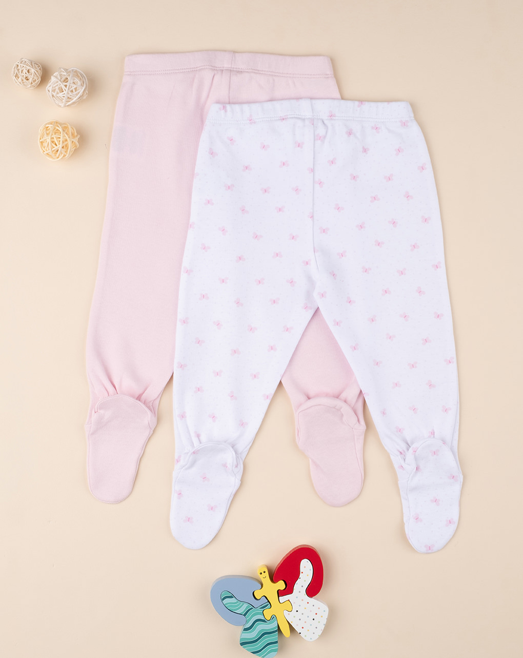 Pack 2 pantaloni con babbucce girl