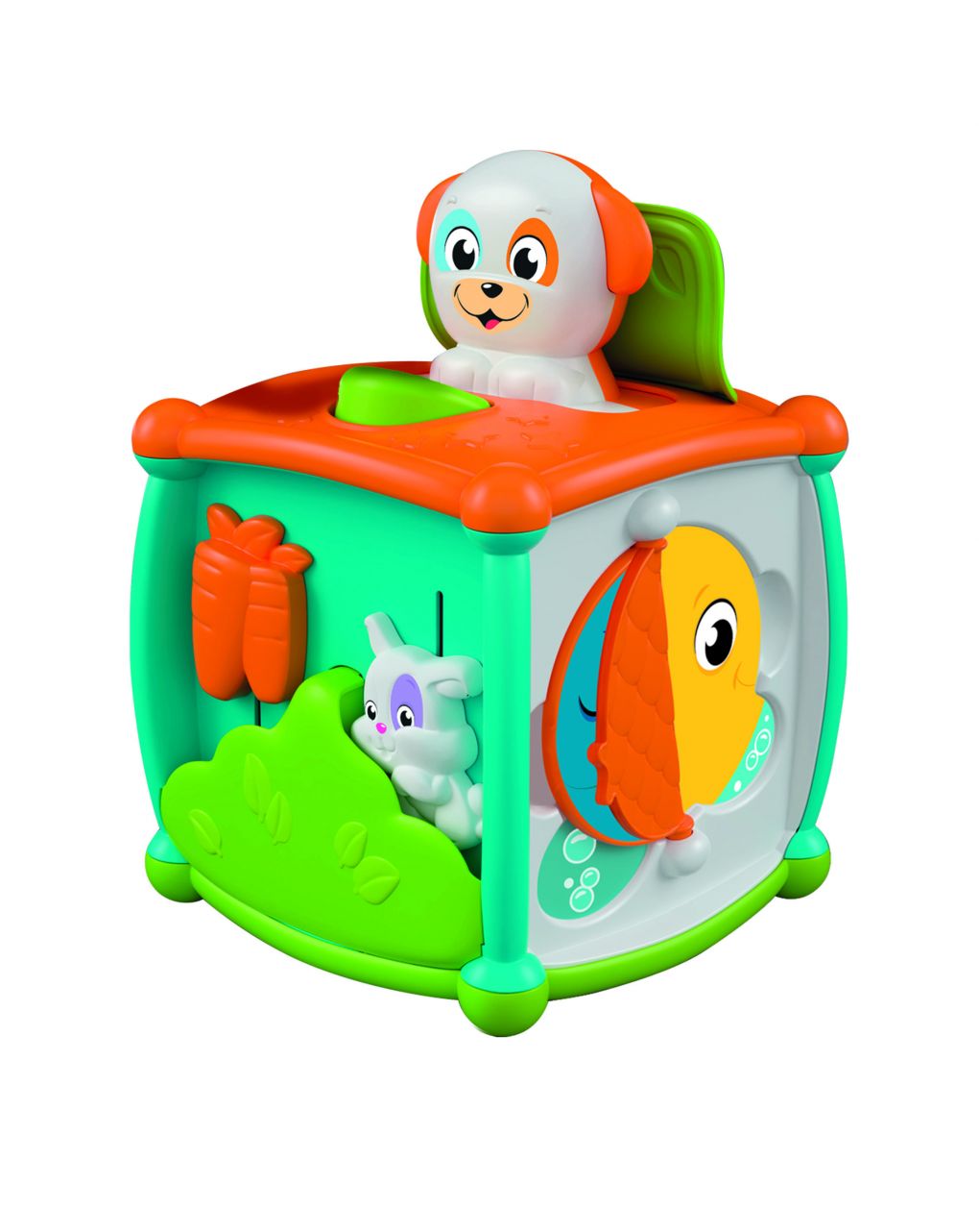 Peek-a-boo activity cube