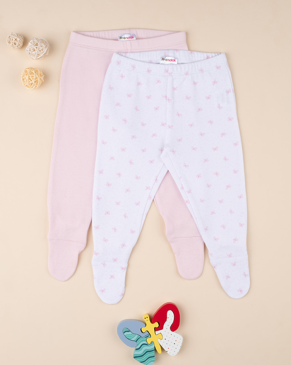 Pack 2 pantaloni con babbucce girl
