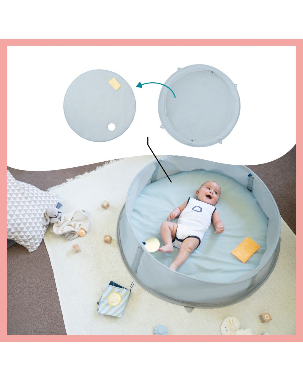 Babymoov aquani box giochi & piscina anti-uv spf 50+ marinière