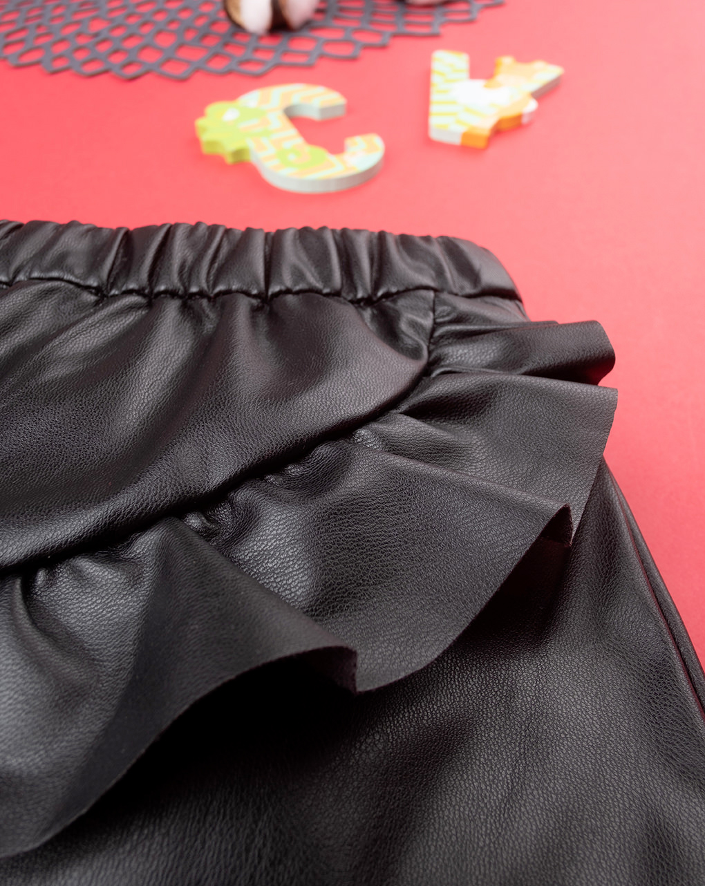 Short bimba finta pelle black