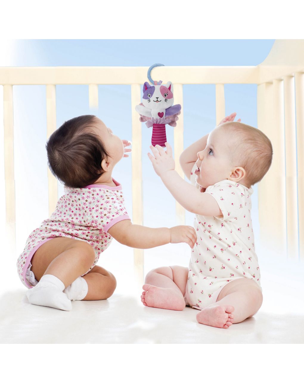 Baby clementoni - lovely cat sonaglino morbido peluche