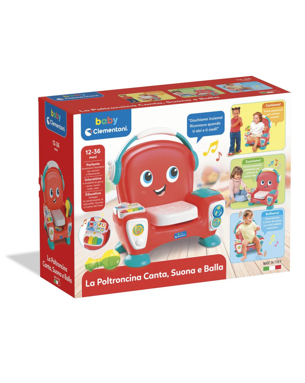 Baby clementoni - 17754 - poltroncina canta, suona e balla