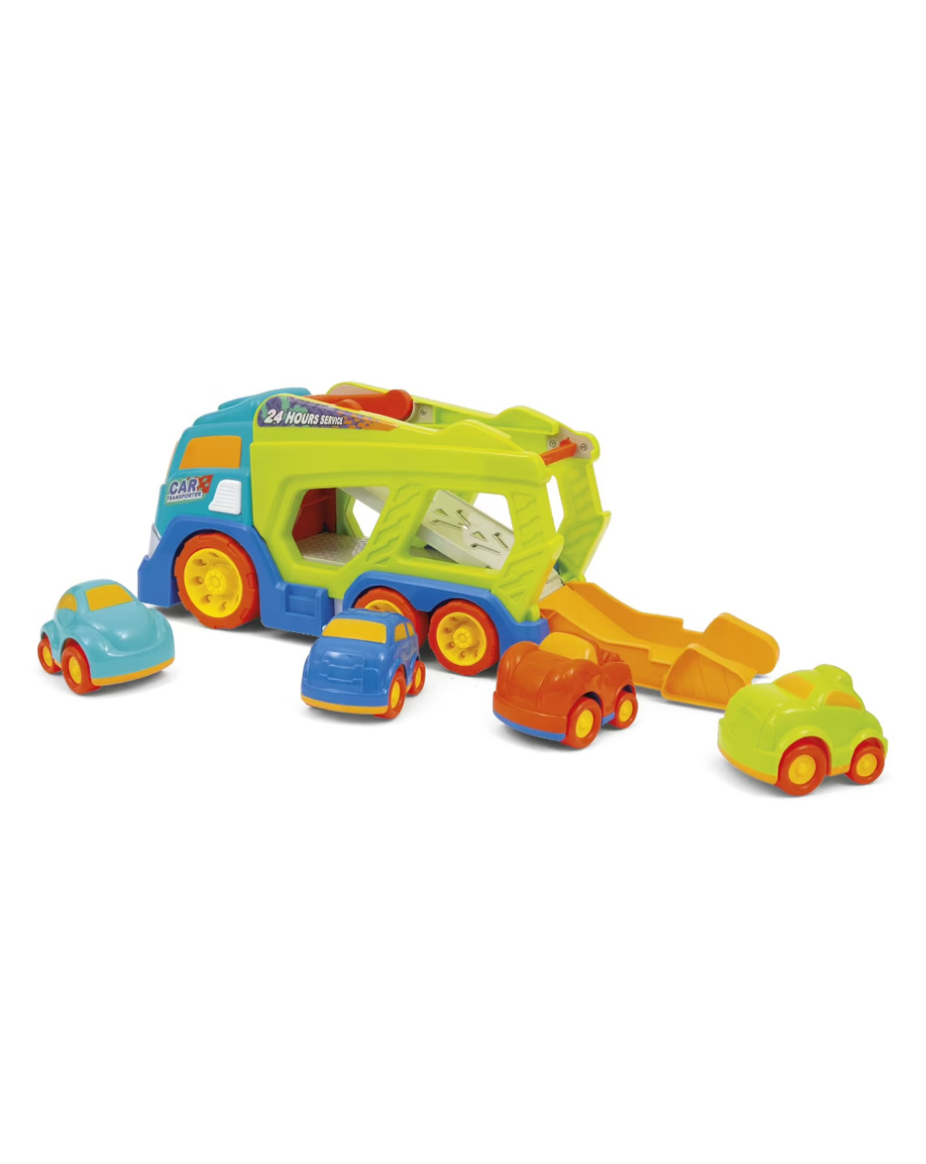 Transporter truck suoni e 4 auto incluse - baby smile