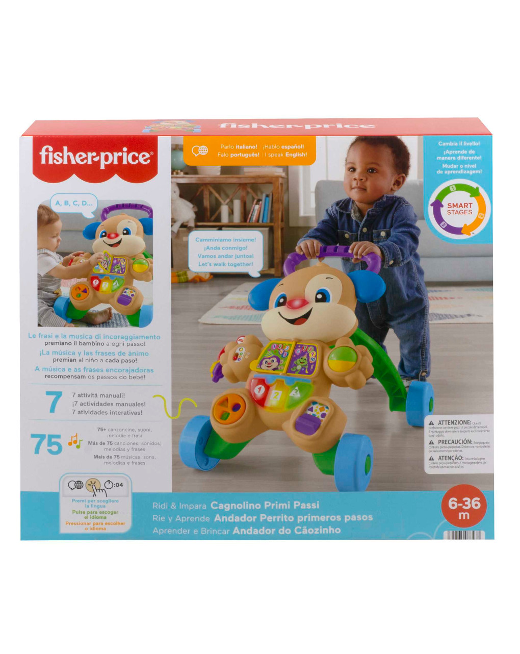 Cagnolino primi passi ridi & impara smart stages - da 6 mesi - fisher-price