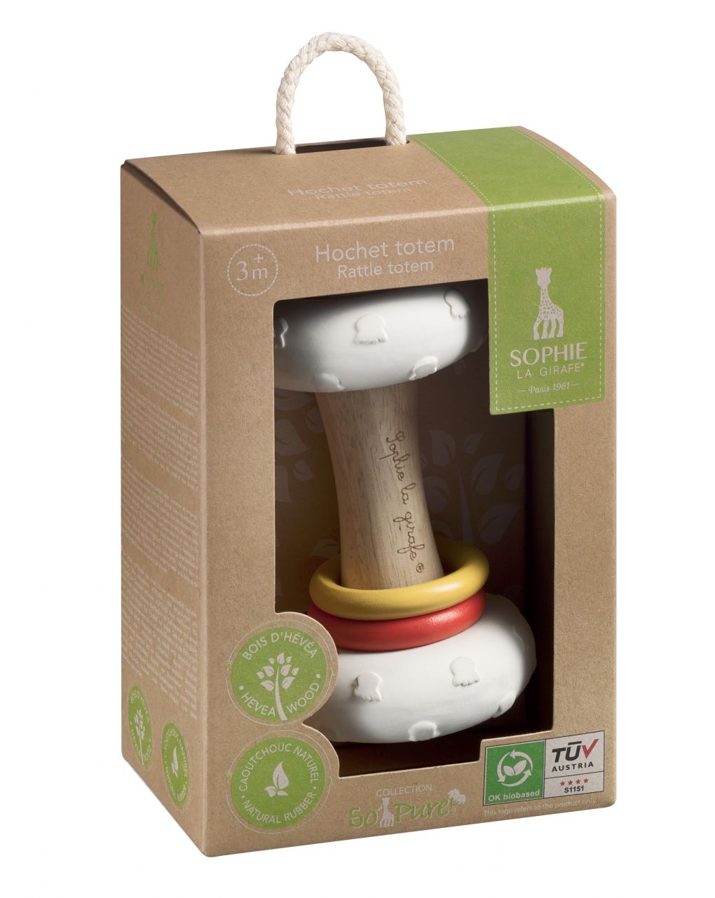 Sonaglio totem so'pure sophie la girafe (composizione 100% biologica) - vulli