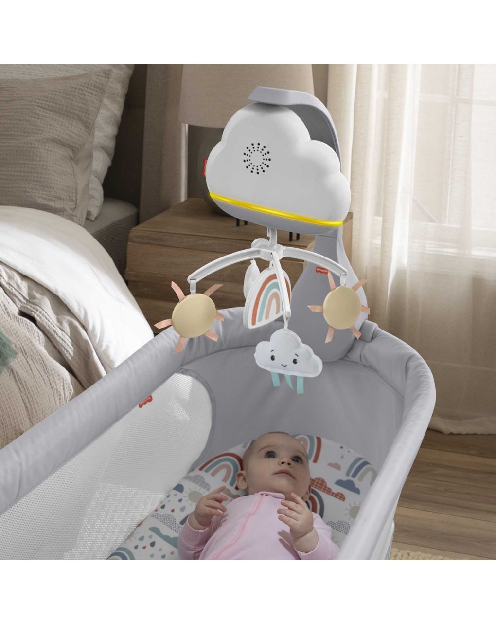 Giostrina dolce arcobaleno compatibile con culla - fisher price