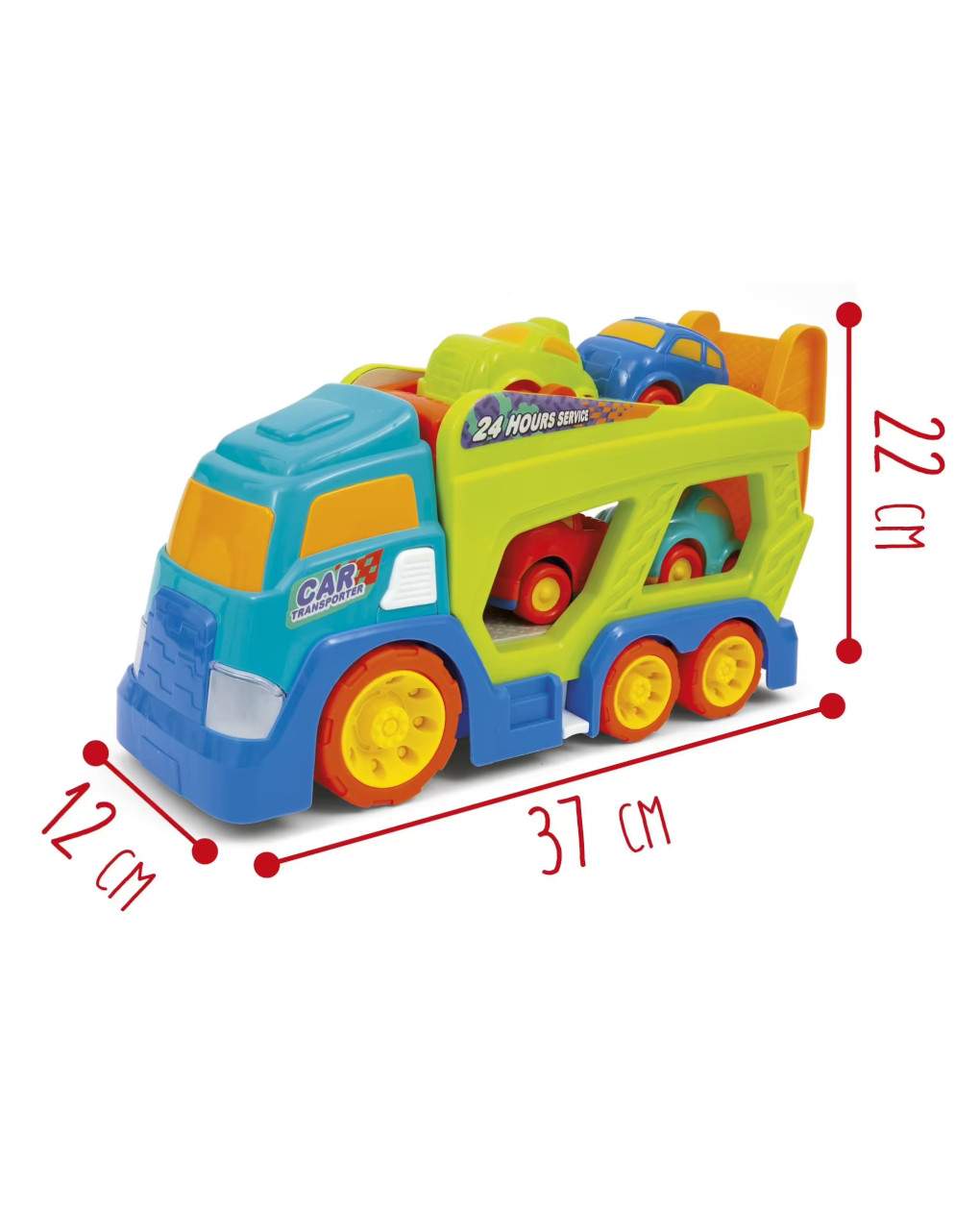 Transporter truck suoni e 4 auto incluse - baby smile