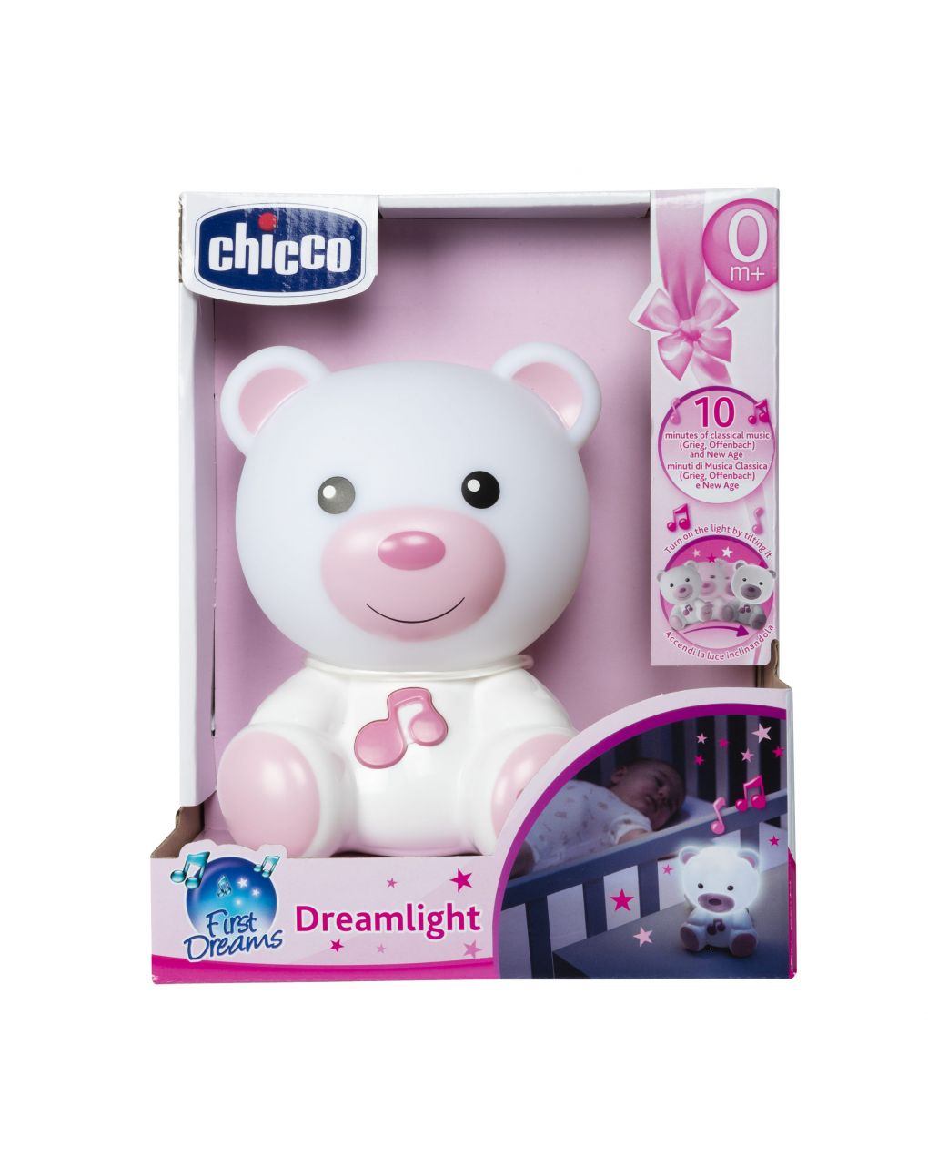 Luce notturna orsetto dreamlight rosa - chicco
