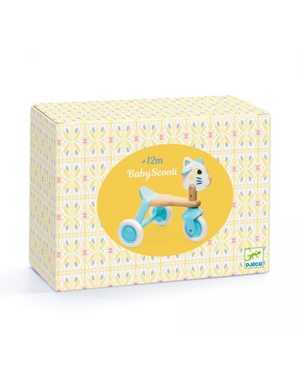 Triciclo gattino babyscooti in legno - djeco