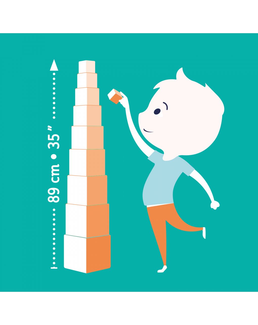 Babybloki 10 cubi sovrapponibili in cartone - djeco