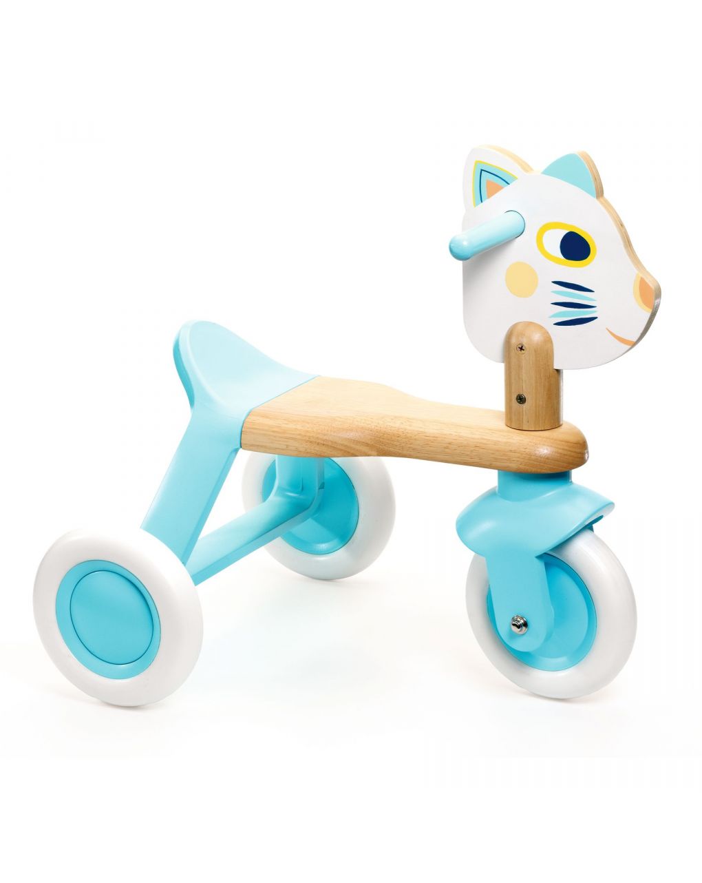 Triciclo gattino babyscooti in legno - djeco