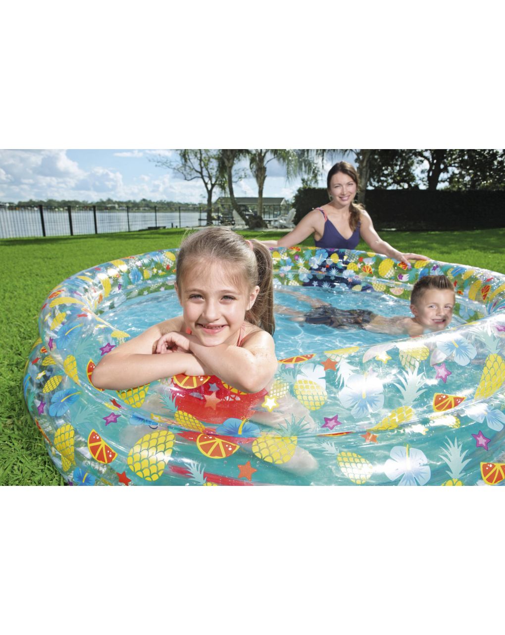 Piscina sea life trasparente a 3 anelli 170x53 cm - bestway
