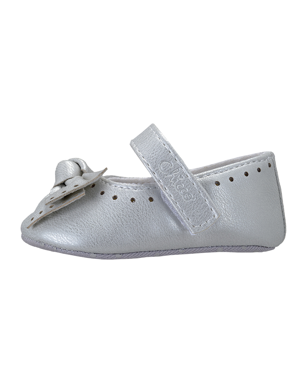 Bebe'/ballerina neya argento con fiocco