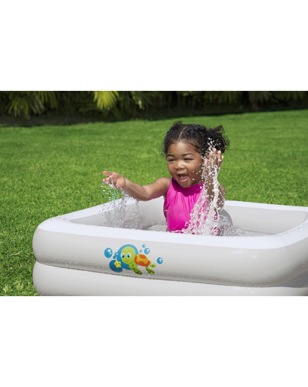 Bagnetto baby tub quadrato con fondo gonfiabile 86x86x25 cm. adatto ai box doccia - bestway