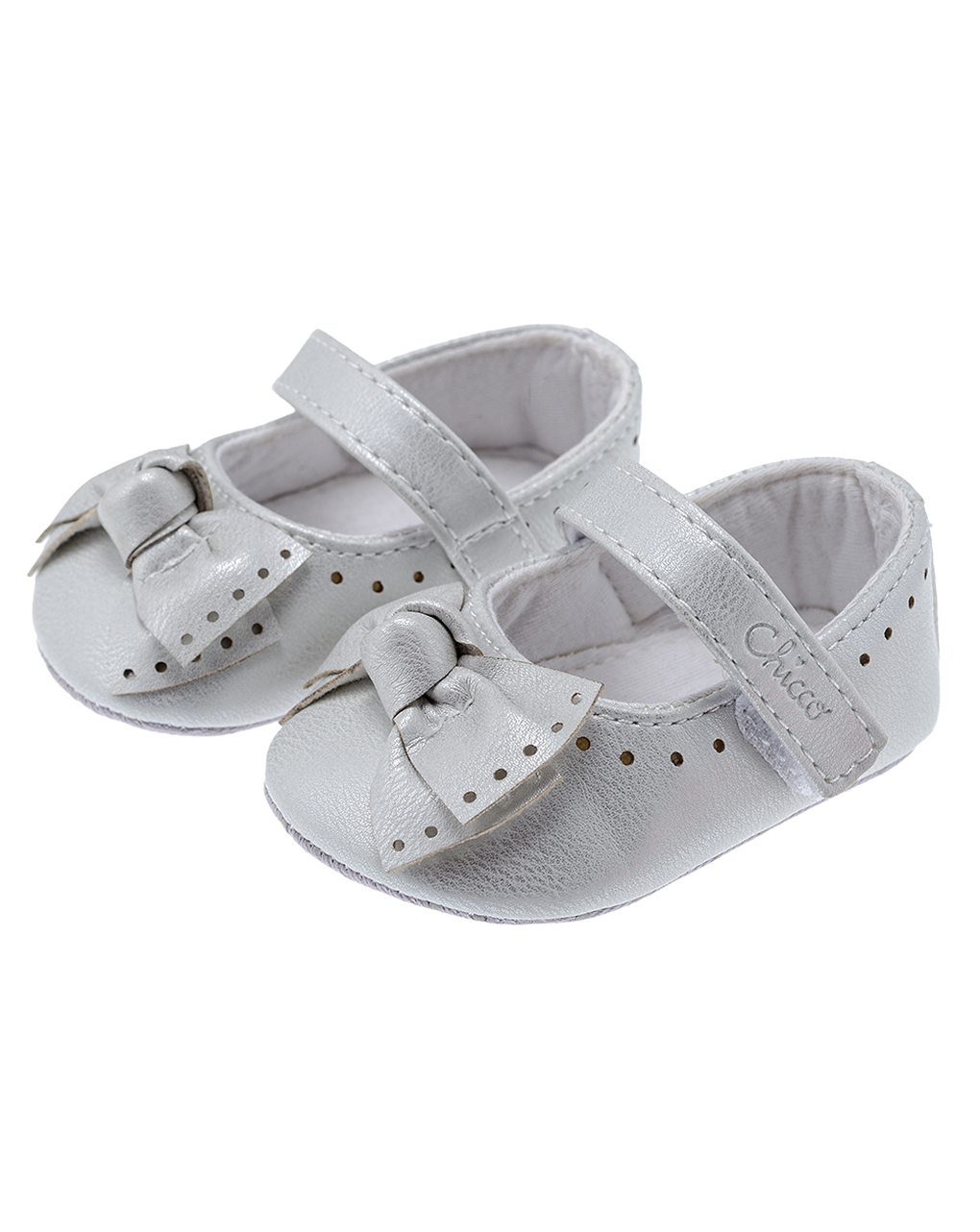 Bebe'/ballerina neya argento con fiocco