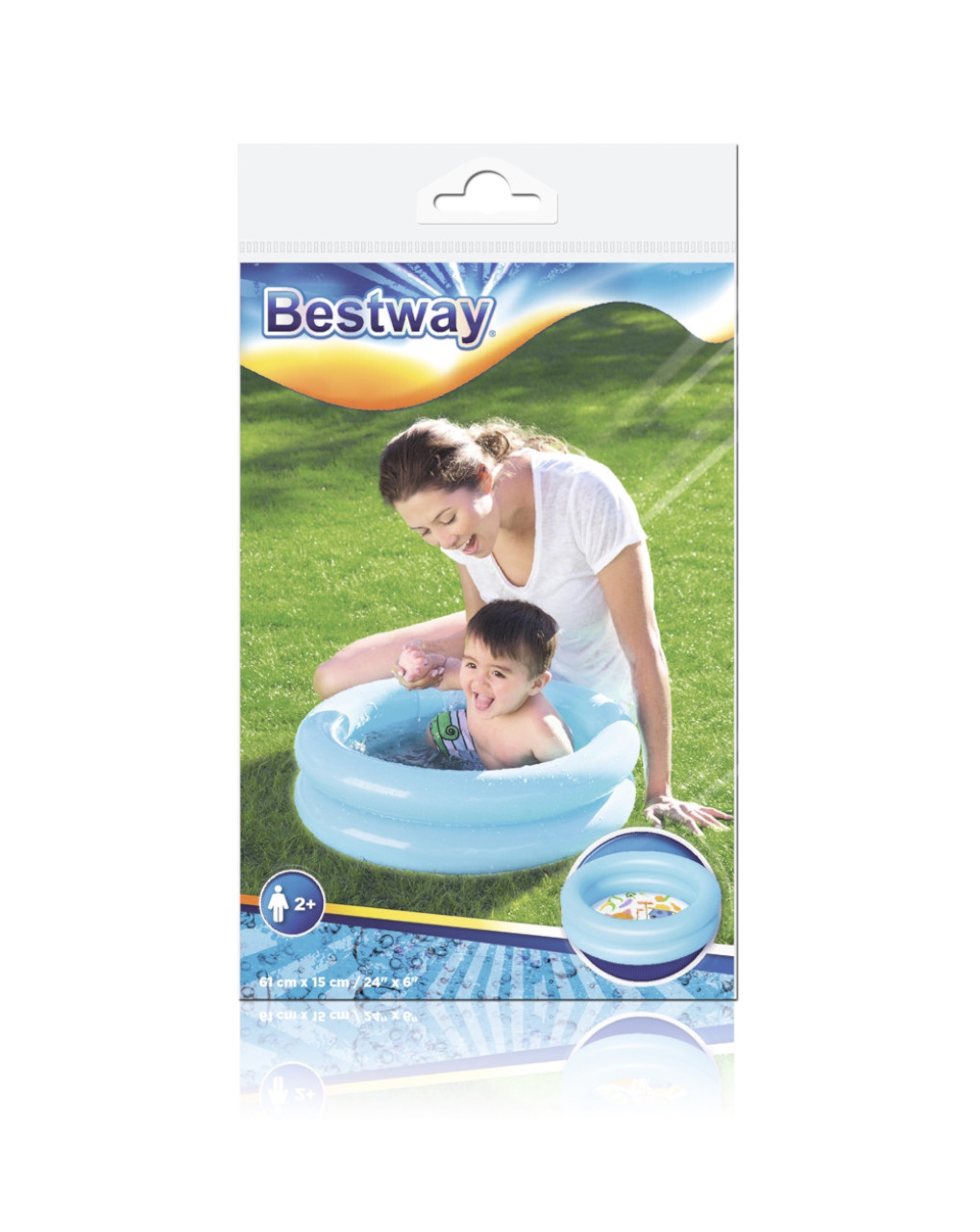 Piscina baby a 2 anelli e fondo disegnato 61x15 cm - 2 colori assortiti - bestway
