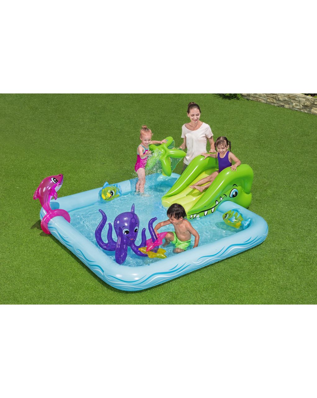Play center acquario fantastico con spruzzi 239x206x86 cm anelli gonfiabili inclusi - bestway